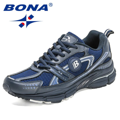 Zapatillas deportivas BONA para hombre de nuevos diseñadores, tendencia, transpirables, para caminar, correr y hacer deporte, calzado suave masculino
