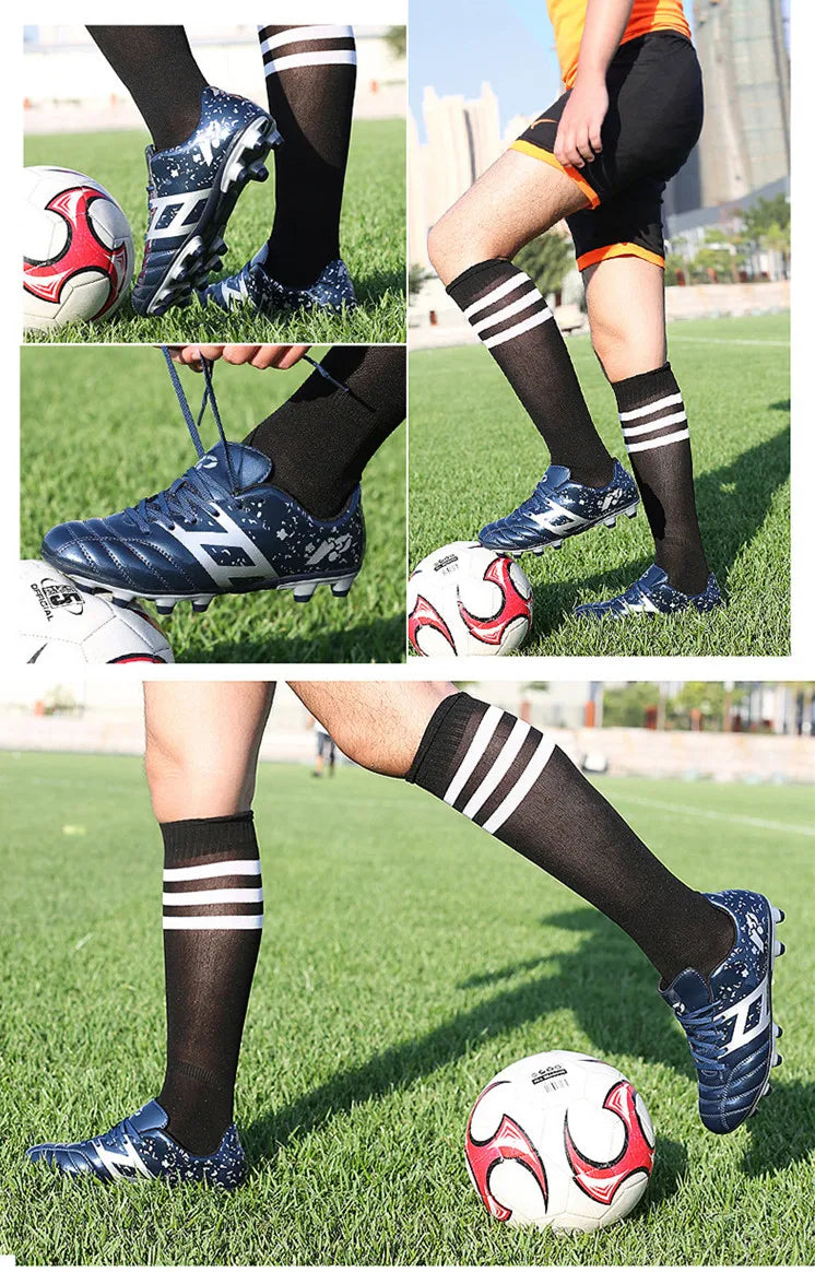 Chaussures de football athlétiques en cuir pour hommes, chaussures de football, entraînement de football, grande taille, haut, match sportif, nouveau