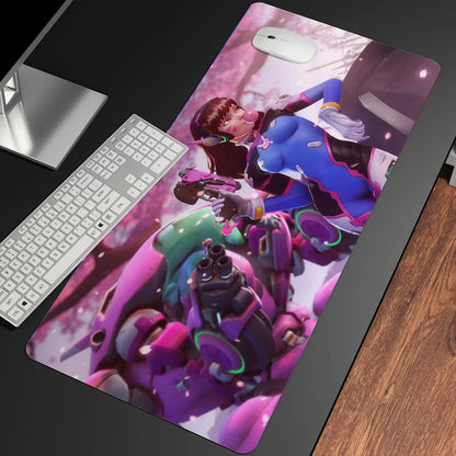 Alfombrilla de ratón gaming anime XXL, alfombrilla grande para ratón con chica, para teclado, ordenador y PC, alfombrilla de escritorio con borde para jugadores de Overwatch/cs Go