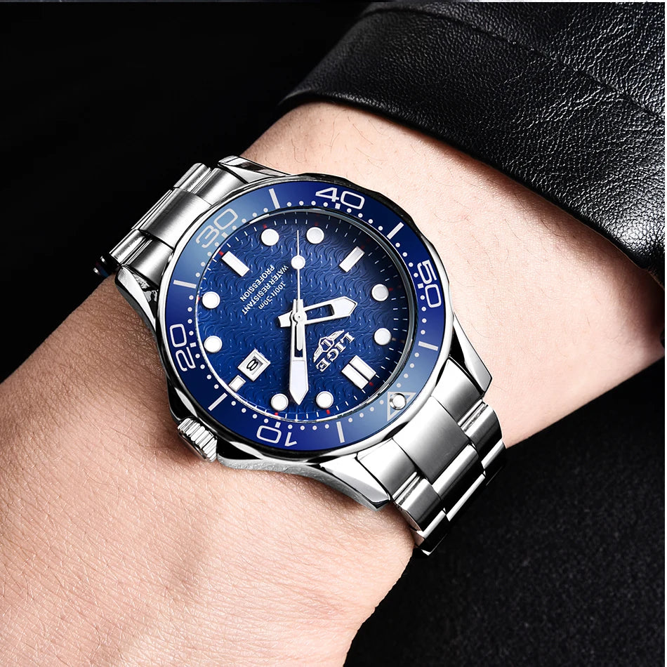 2025 LIGE New Waterproof Watch Men Top Brand Luxury Stainless Steel Men Watch Fashion Casual Sport Men Quartz Date Wristwatches