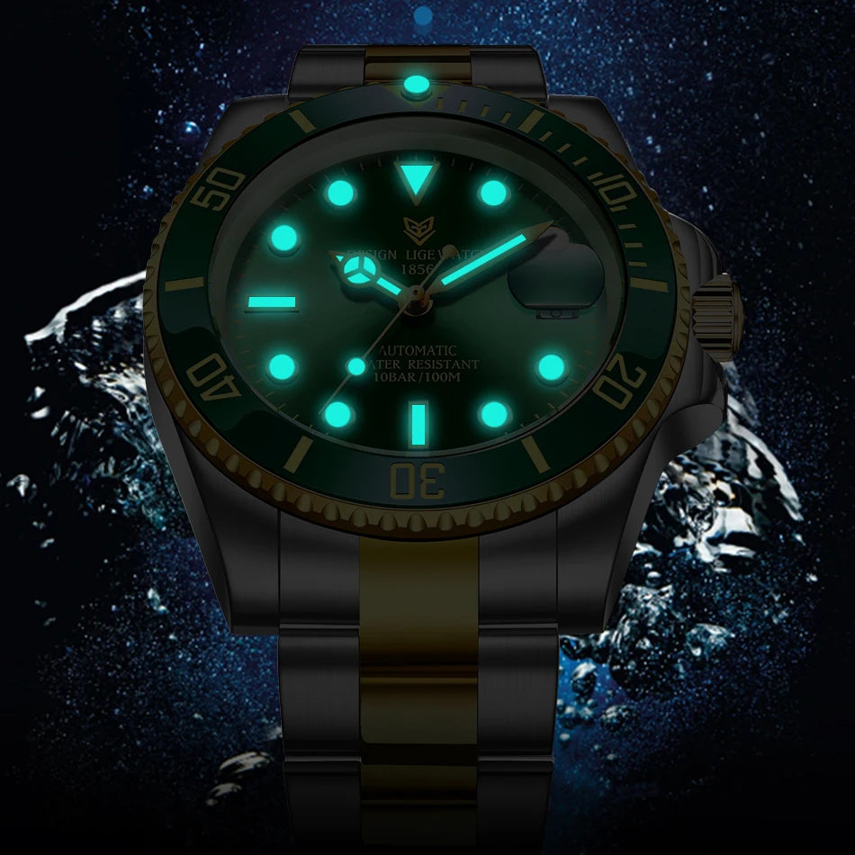 LIGE 2025 New Men Mechanical Wristwatch Stainless Steel Clocks Watch Top Brand Luxury Military Sports Mens Watches Reloj Hombre