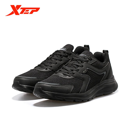 Zapatillas deportivas Xtep para hombre, de malla transpirable, para correr, para maratón de invierno, negras y blancas, zapatillas deportivas para hombre, 879119110110