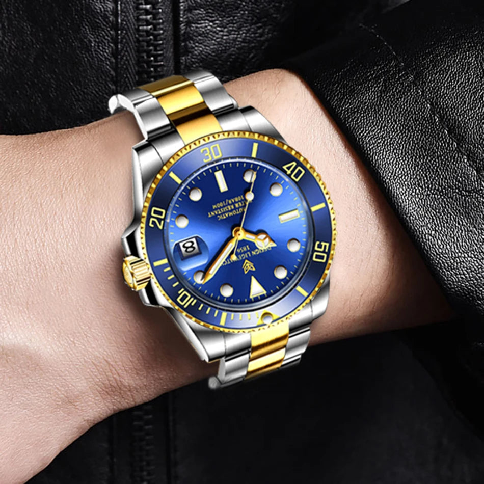 LIGE 2025 New Men Mechanical Wristwatch Stainless Steel Clocks Watch Top Brand Luxury Military Sports Mens Watches Reloj Hombre
