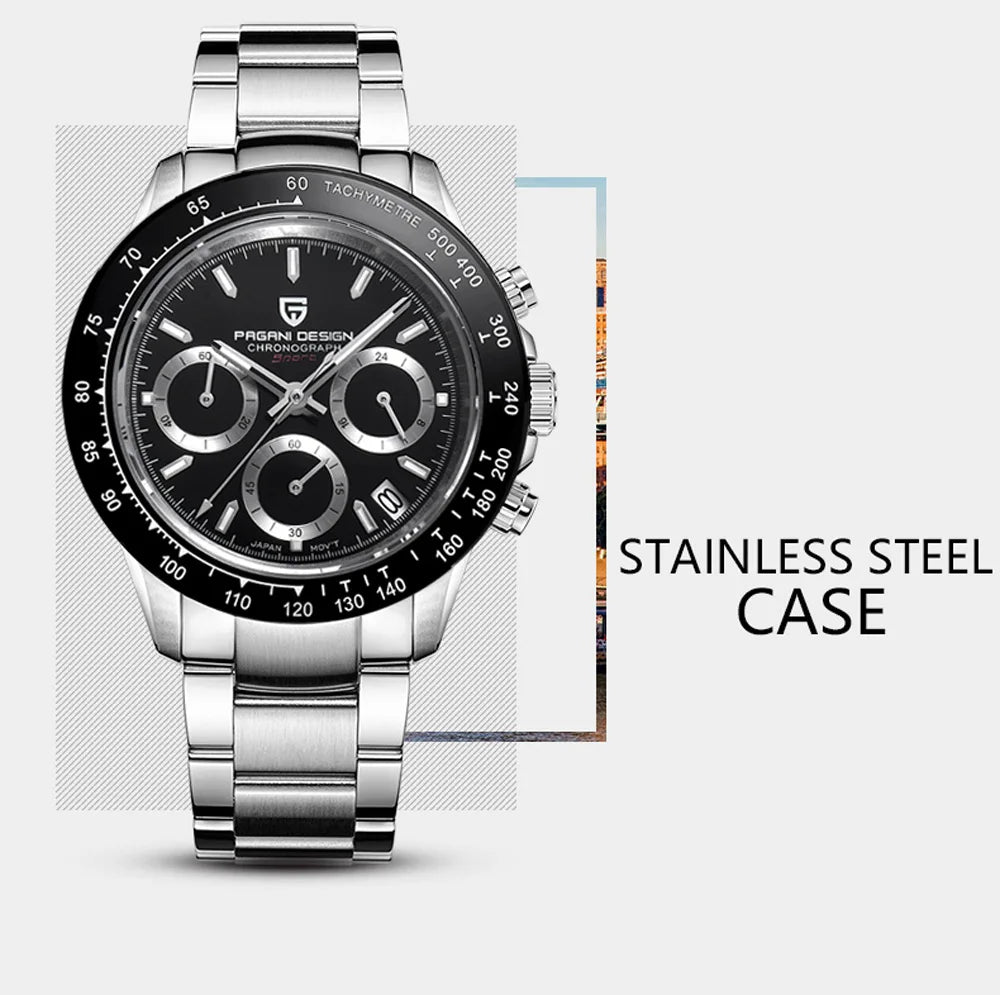 2026 New PAGANI DESIGN Chronograph Luxury Quartz Wrist Watch Automatic Date 100M Waterproof JAPAN VK63 Movement