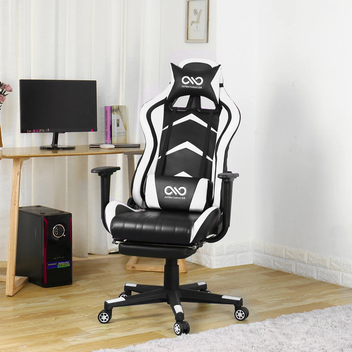 Chaise de bureau en cuir Joylive, chaise de jeu WCG, chaise ergonomique pour ordinateur, pivotante, inclinable, pour salle de jeu