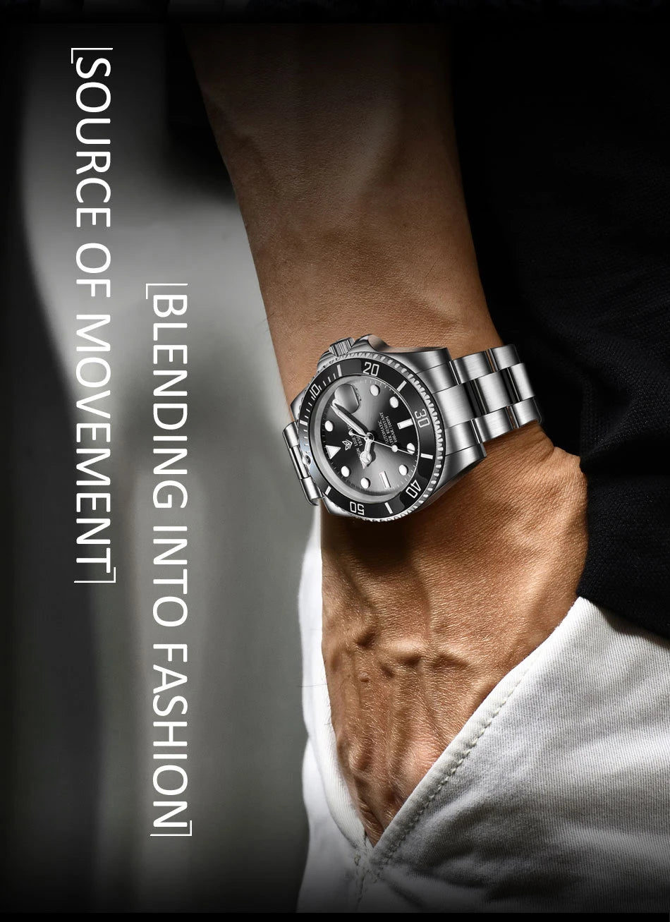 LIGE New Fashion Men's Mechanical Wristwatches Business Watch Men Waterproof Sport Automatic Watch For Men Relogios Masculino