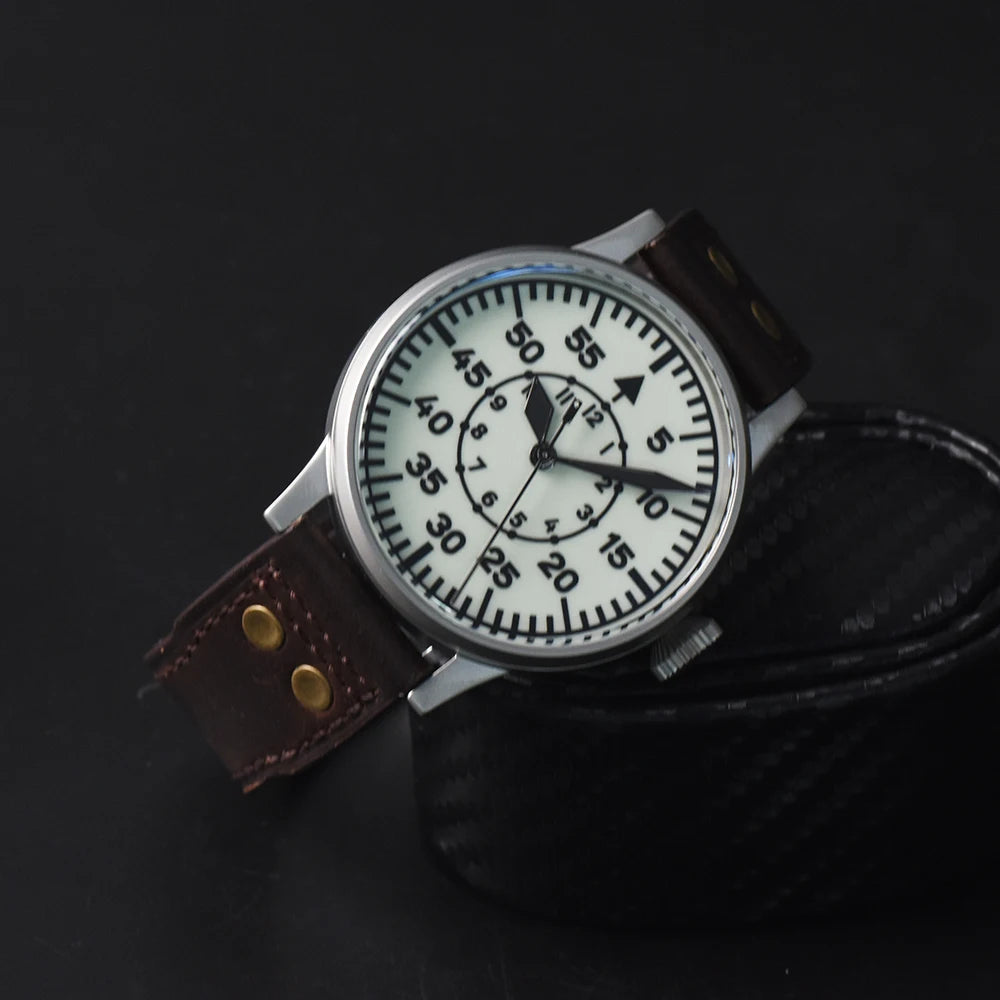 Hruodland 2025 New Pilot Men's Automatic Mechanical Watch Pt5000 Sapphire Luminous C3 Stainless Steel Waterproof 10Bar reloj hom