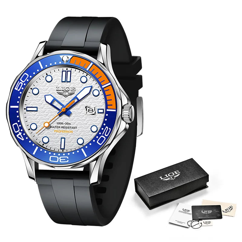 2025 LIGE New Waterproof Watch Men Top Brand Luxury Stainless Steel Men Watch Fashion Casual Sport Men Quartz Date Wristwatches