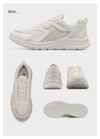 Zapatillas deportivas Xtep para hombre, de malla transpirable, para correr, para maratón de invierno, negras y blancas, zapatillas deportivas para hombre, 879119110110