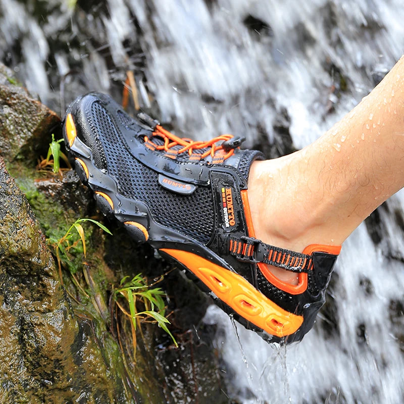 HUMTTO Men Upstream Shoes Outdoor Trekking Wading Aqua Shoes Breathable Mesh Quick drying ankle women  water Sneakers Non-slip