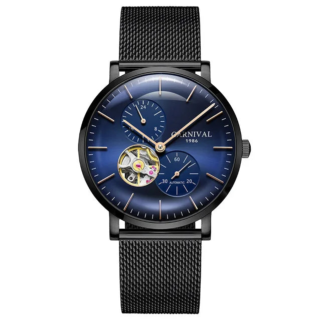 Montre mécanique pour homme Carnival – Montre-bracelet automatique de luxe avec verre saphir