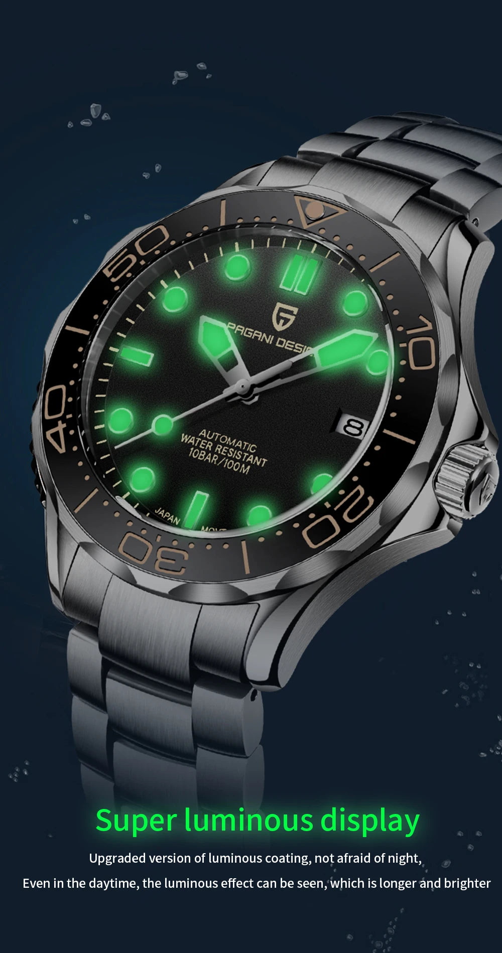 PAGANI DESIGN 007 Mechancial Wristwatch men Luxury Automatic Watch for men NH35A AR Sapphire crystal Waterproof Clock 2024 New
