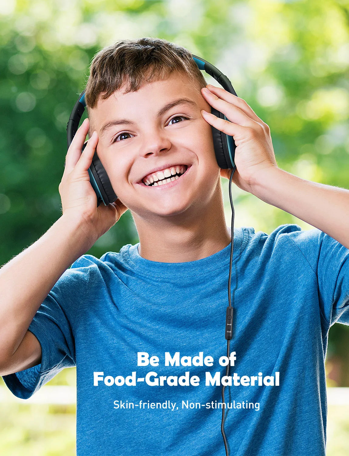 Écouteurs filaires Ow CH6S avec microphone pour enfants, matériau de qualité alimentaire, écouteurs supra-auriculaires pour enfants, IPad Kindle Morning, Max 85dB