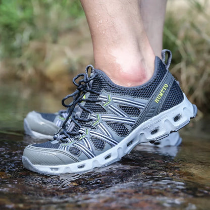HUMTTO Men Upstream Shoes Outdoor Trekking Wading Aqua Shoes Breathable Mesh Quick drying ankle women  water Sneakers Non-slip