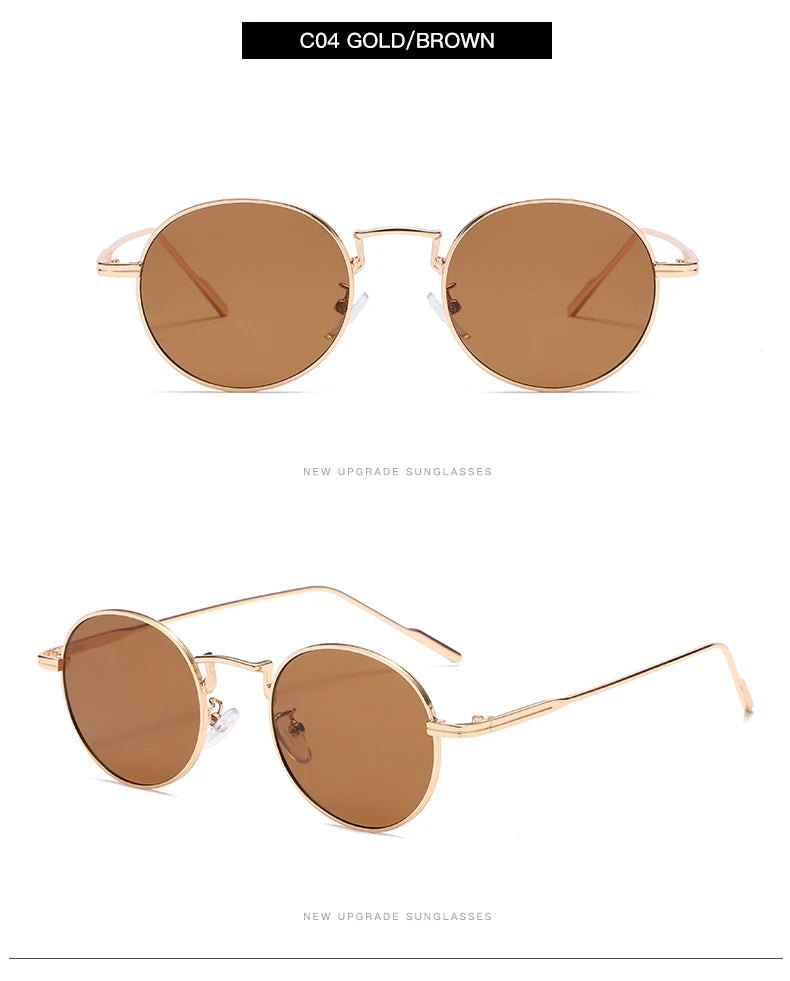 Fashion Round Vintage Sunglasses Women Men Gradient Sun Glasses For Female Retro Alloy Eyeglasses Gafas De Sol Shades