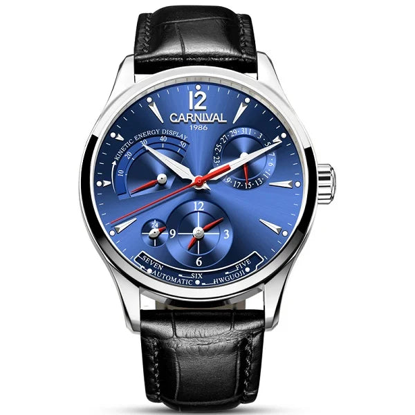 CARNIVAL New Dual Time Zone Watches for Men Automatic Multifunction Men Mechanical Wristwatches Sapphire Calendar Watch for Men