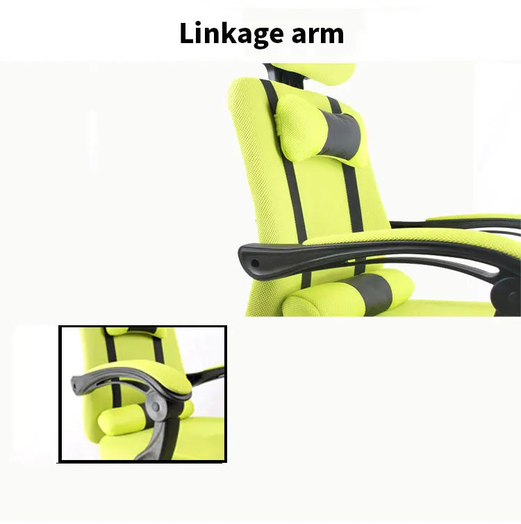 Silla de ordenador para oficina en casa, silla de malla con reposapiés, reclinable para la pausa del almuerzo, giratoria, elevable, con reposacabezas BR-10