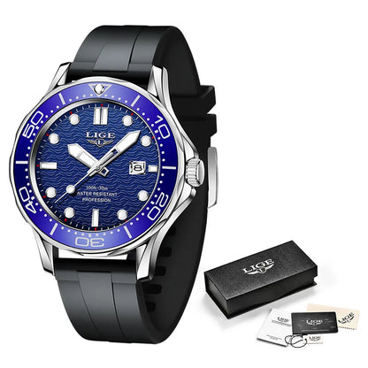 2025 LIGE New Waterproof Watch Men Top Brand Luxury Stainless Steel Men Watch Fashion Casual Sport Men Quartz Date Wristwatches