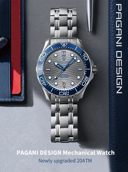 PAGANI DESIGN 2026 New V2 Waves 200M Diving Men's Watches Fashion Luxury Automatic Watch Men AR Sapphire crystal Wrist watch Men