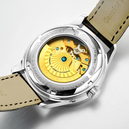 CARNIVAL New Dual Time Zone Watches for Men Automatic Multifunction Men Mechanical Wristwatches Sapphire Calendar Watch for Men