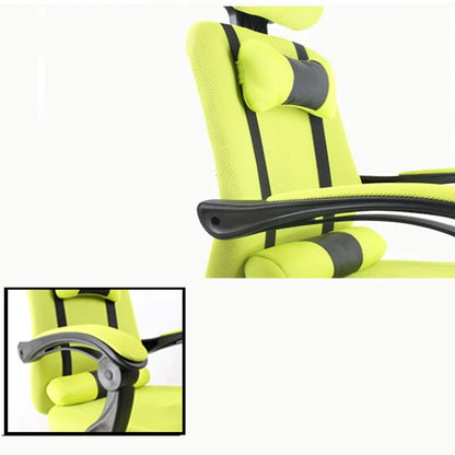 Silla de ordenador para oficina en casa, silla de malla con reposapiés, reclinable para la pausa del almuerzo, giratoria, elevable, con reposacabezas BR-10