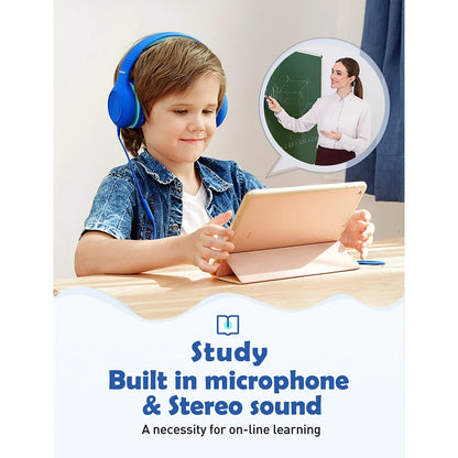 Écouteurs filaires Ow CH6S avec microphone pour enfants, matériau de qualité alimentaire, écouteurs supra-auriculaires pour enfants, IPad Kindle Morning, Max 85dB
