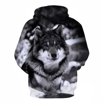 Ефектен космически Galaxy Wolf суитшърт с качулка за мъже, ярък вълк, модерен и стилен дизайн, пролетно-есенен пуловер суитшърт