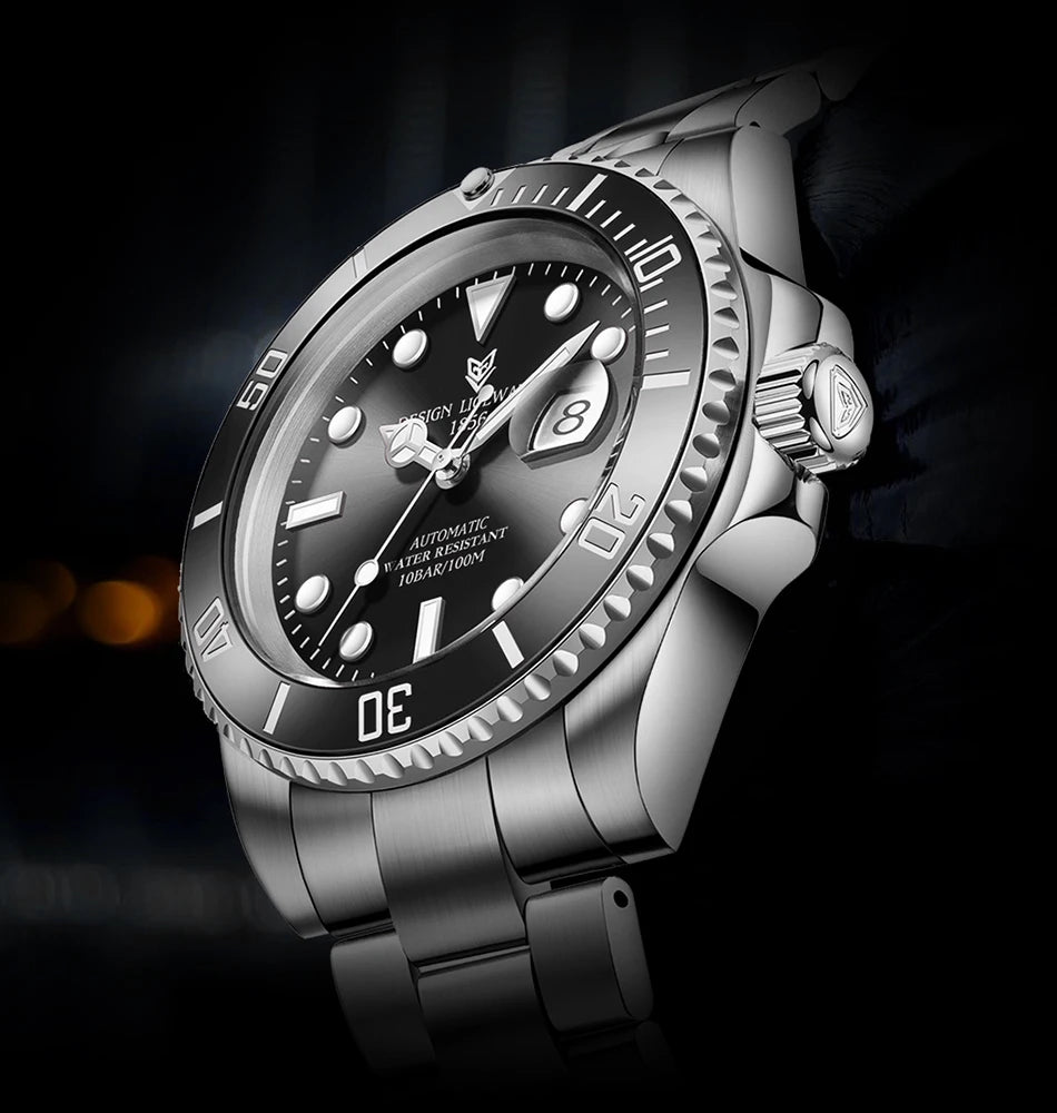 LIGE New Fashion Men's Mechanical Wristwatches Business Watch Men Waterproof Sport Automatic Watch For Men Relogios Masculino