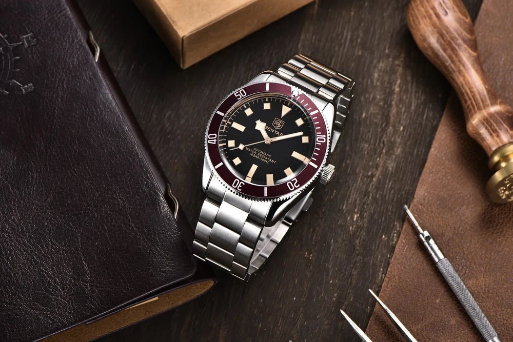 BENYAR Men's Watches Mechanical Automatic Watch BB58 Sport Watch For Men 2026 Stainless Steel Waterproof Business Luminous Clock