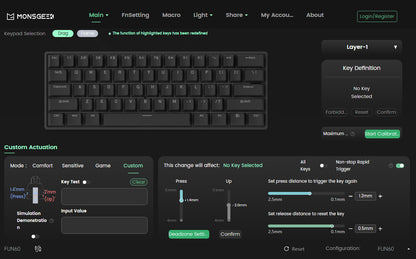 Akko MonsGeek FUN60 mechanische Tastatur mit Magnetschaltern, 60% Gaming-Tastatur, Rapid Trigger 0.01mm, 8K ARGB, HE/TMR Custom-Tastatur