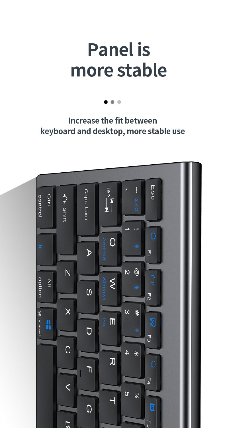 Kabellose Tastatur Bluetooth 5.0&3.0&2.4G FN+1/2/3 Dual-Mode 350mAh ultradünne Tastaturen für Laptop, PC, TV, iPad, Macbook und Android