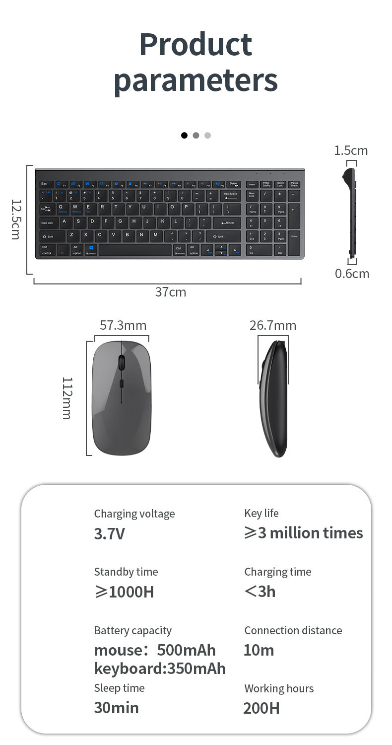 Kabellose Tastatur Bluetooth 5.0&3.0&2.4G FN+1/2/3 Dual-Mode 350mAh ultradünne Tastaturen für Laptop, PC, TV, iPad, Macbook und Android