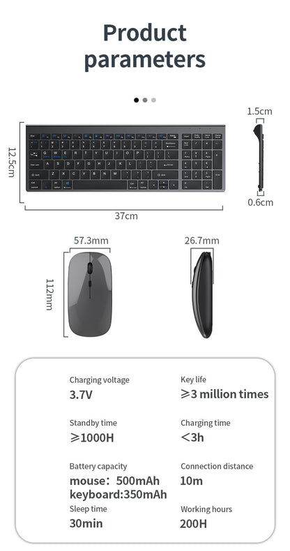 Kabellose Tastatur Bluetooth 5.0&3.0&2.4G FN+1/2/3 Dual-Mode 350mAh ultradünne Tastaturen für Laptop, PC, TV, iPad, Macbook und Android