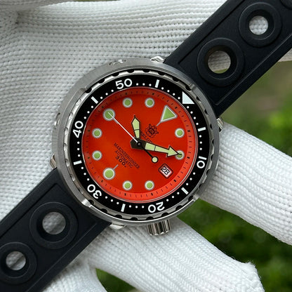 STEELDIVE Popular SD1975 47.5MM Case Red Dial 300M Waterproof AR Sapphire Glass Tuna Dive Men's NH35 Automatic Watches for You