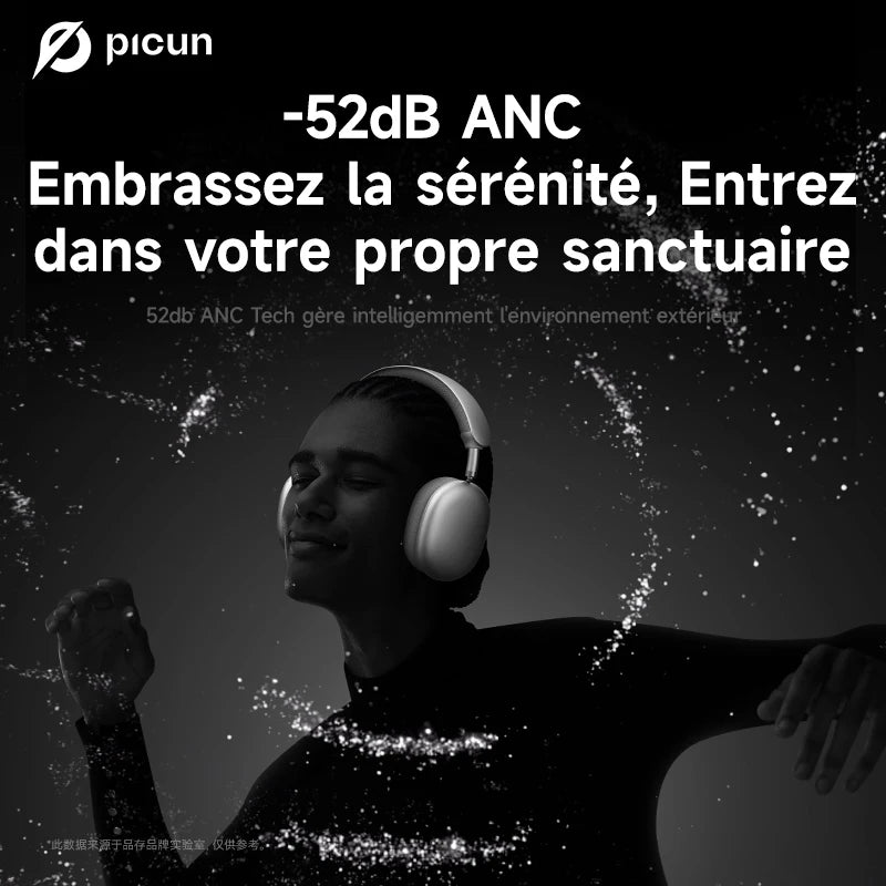 Picun F8 Pro ANC Kabellose Kopfhörer mit Head Tracking, 3D Spatial Audio, -52dB ANC, HIFI Bluetooth-Headset, ENC HD-Mikrofon, niedriger Latenz und App