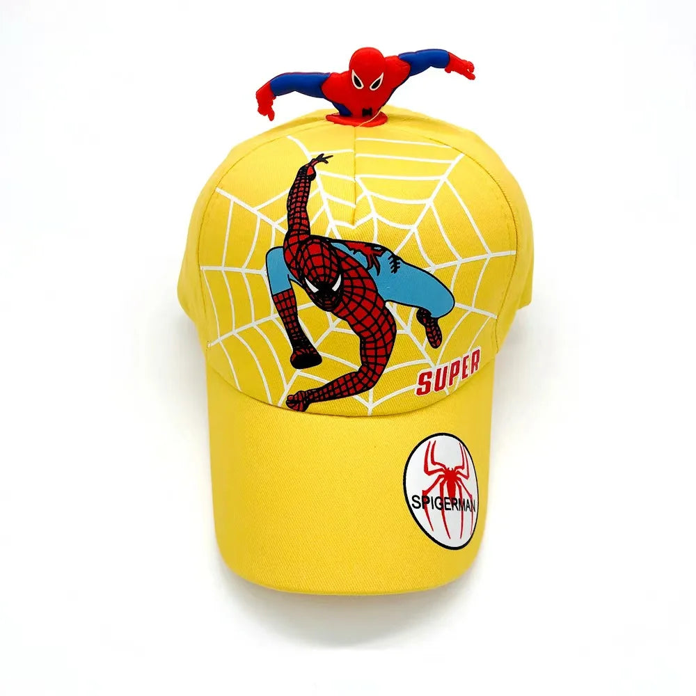 Marvel's new children's cotton skin friendly breathable cartoon sun hat embroidered duckbill cap Spider Man baseball cap
