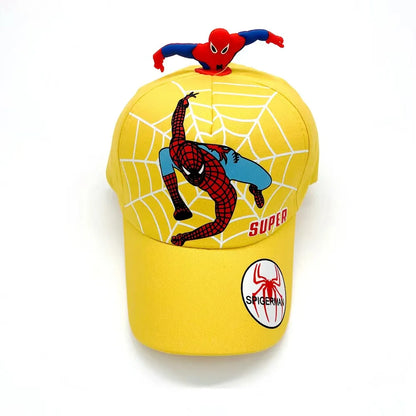 Marvel's new children's cotton skin friendly breathable cartoon sun hat embroidered duckbill cap Spider Man baseball cap