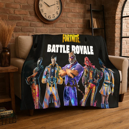 Cartoon F-Fortnite Game Gamer flanellen deken, zachte warme plaiddeken voor slaapkamer, woonkamer, bed, reizen, kamperen, picknick en als cadeau