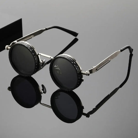 Punk ND9 Anti-UV Sunglasses Round Retro Adjustable Dimming Sunglasses with Glasse Case 9 Level Dimming Anti-UV Glasses Driving