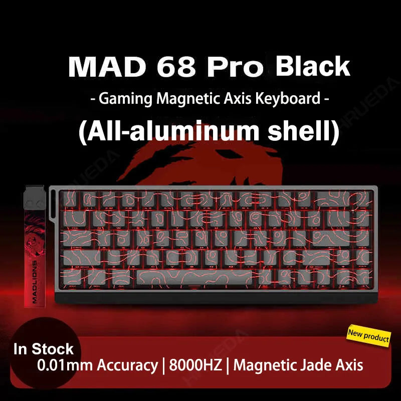 MADLIONS Mad 60he Mad60HE Mad 68HE Teclado mecánico para gaming personalizado con interruptor magnético, cableado, hot swap y tasa de sondeo de 8K