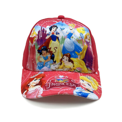 Disney Princess Elsa Anna Sofia Frozen Anime Figure Baseball Cap Terylene Peaked Cap Hat Cartoon Girl Kid's Headwear Gifts