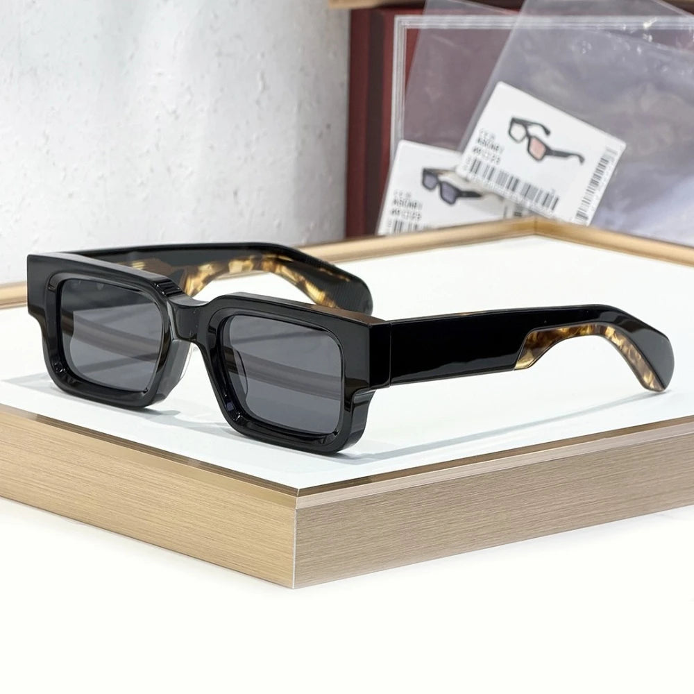 Sunglasses ASCARI Vintage Square Unisex Handcrafted Acetate UV400 Classic Retro Designer Eyewear