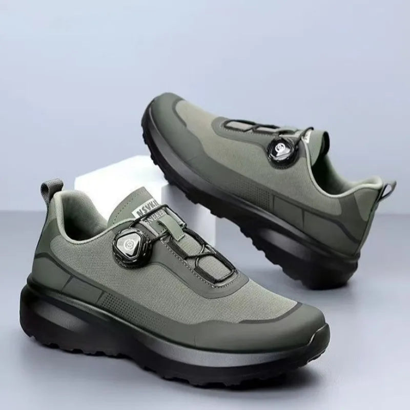 Original, neu, Herren, Sneaker mit drehbarem Knopf, Fahrsneaker, Plateau-Freizeit- und Wanderschuhe, Outdoor, strapazierfähige Lauf- und Sportschuhe, Plus-Größe