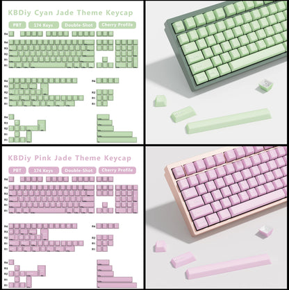KBDiy 174 Keys/Set PBT GMK Apollo Keycap Double Shot Minimalist ISO Cherry Profile for Game Mechanical Keyboard Keycaps for MX