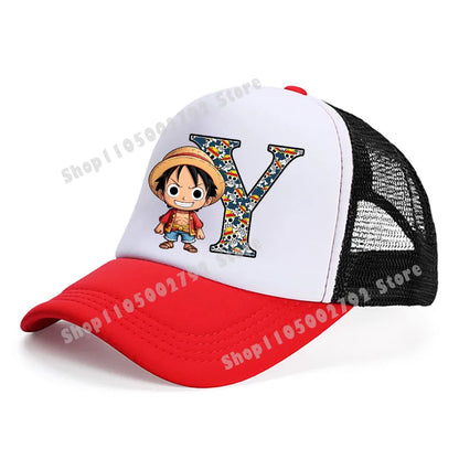 One Pieces Baseball Cap Cute Cartoon Anime Luffy Letters Casual Hats Men Adult Adjustable Sun Caps Boy Headgear Kids Hat Gift