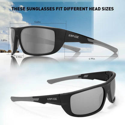 Kapvoe Polarized Sunglasses Men's Driving Shades Male Retro Sun Glasses Fashion Camping Hiking Fishing Classic UV400 Eyewear