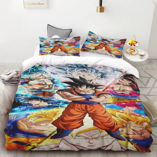 Комплект плик за завивка Goku Dragon Ball за тийнейджъри, спален комплект с калъф за юрган за деца и момчета, най-добри подаръци, декор за спалня Queen King