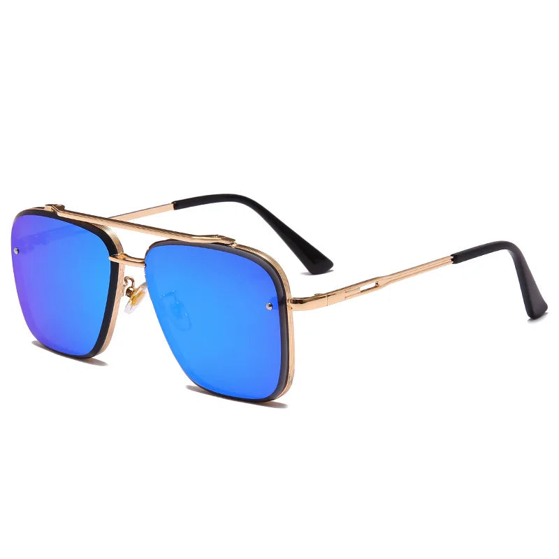 New Metal Square Gradient Sunglasses Fashionable Men Women Luxury Sunglasses Outdoor Sports Driving Fishing Goggles UV400