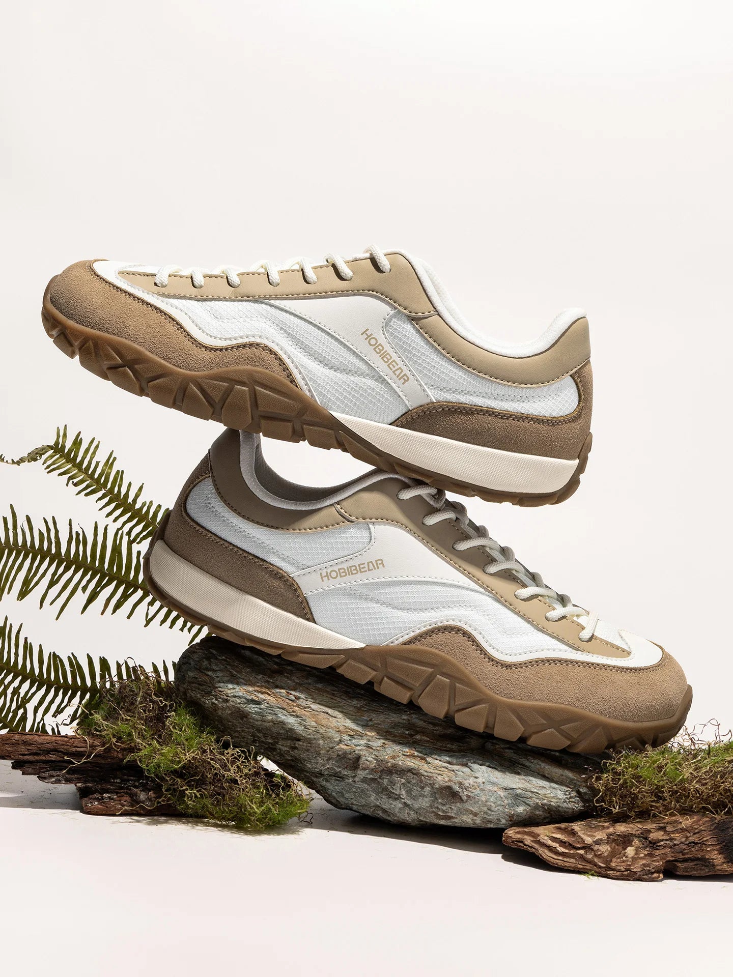 HOBIBEAR Wide Width Hiking Shoes Unisex Trekking Trail Running Sneakers Retro Non-Slip Lace-Up Walking Shoes