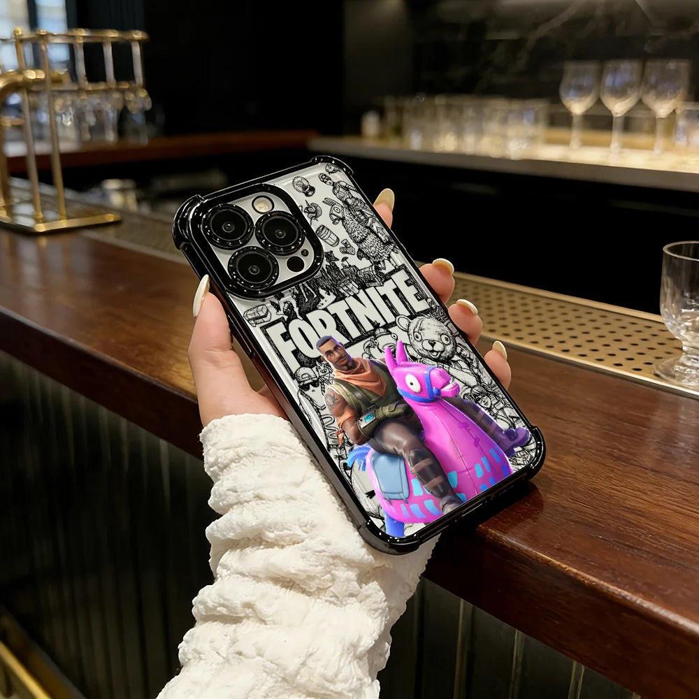 Battle Royale Fortnite Plating Phone Case For iPhone 17 17e 16e 16 15 14 13 12 11 Pro Max X XR XSMax 7 8 Mini Air Plus Airbag